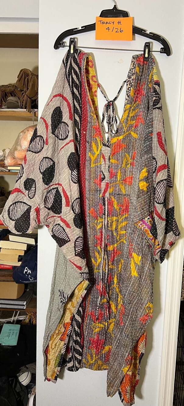 Kantha Bae Moondance Muu Kantha Stitched Patchwork Kaftan Dress One Size
